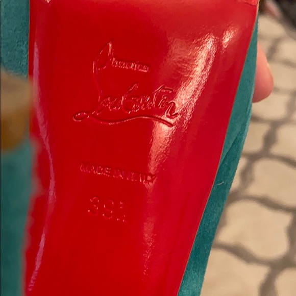 Christian Louboutin Aqua Green 140s suede sz 39.5 - Picture 6 of 8